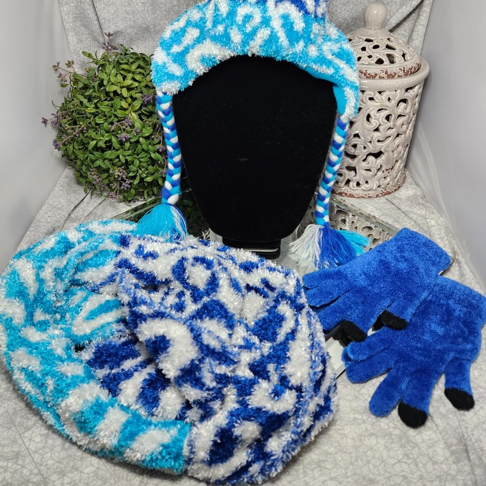 Justice Animal Print Soft Winter Wear (Beanie, Scarf, and Gloves) - Picture 1 of 8